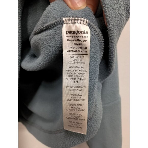 Patagonia Microdini Fleece Pullover Womens Medium Plume Gray 1/2 Zip Sweatshirt - Picture 4 of 6